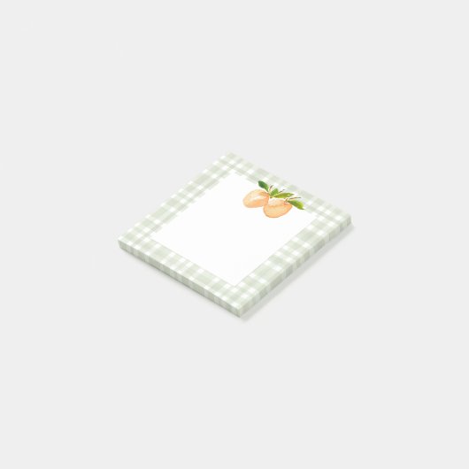 Perziken en plaid post-it notes (Schuin)