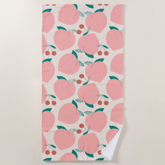 Perziken en rode kersen Fun Fruit Pattern Strandlaken
