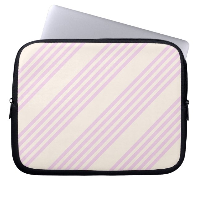 Perziken en room, vijf strepen laptop sleeve (Voorkant)