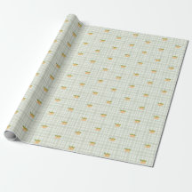 Perziken en salie groene plaid inpakpapier