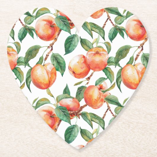 Perziken Fruit Kartonnen Onderzetters (Voorkant)