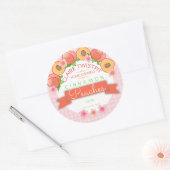 Perziken fruittaart vulling jam home inblikken lab ronde sticker (Envelop)