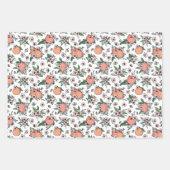  perziken & Gingham Mixed Patterns Inpakpapier Vel (Voorkant)