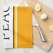 PERZIKEN Heldere  Goudgeel Witte Strepen Theedoek (Quarter Fold)