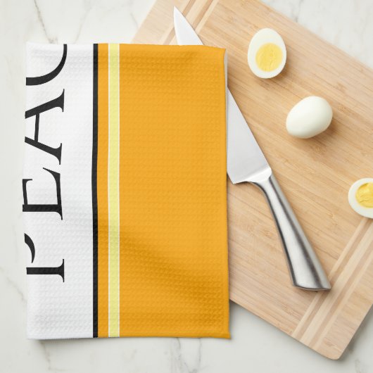 PERZIKEN Heldere  Goudgeel Witte Strepen Theedoek (Quarter Fold)