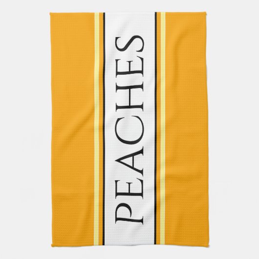 PERZIKEN Heldere  Goudgeel Witte Strepen Theedoek (Verticaal)