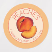 Perziken in het thuisconservenblikveld van perzike labels (Design 1)
