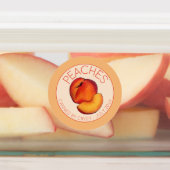 Perziken in het thuisconservenblikveld van perzike labels (Aangebracht)