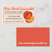 Perziken in het thuisconservenblikveld van perzike visitekaartje (Voorkant / Achterkant)