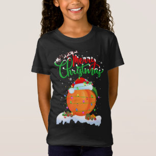 perziken met kerstverlichting voor vruchtenlonten t-shirt