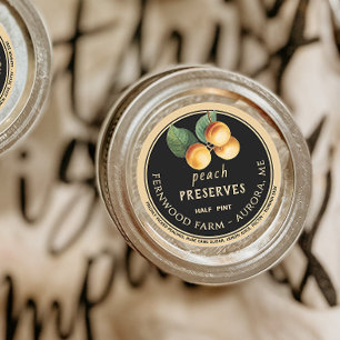 Perziken met perziken voor peach met zwarte en Kr Ronde Sticker