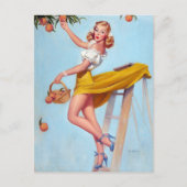 Perziken omhoog briefkaart (Voorkant)