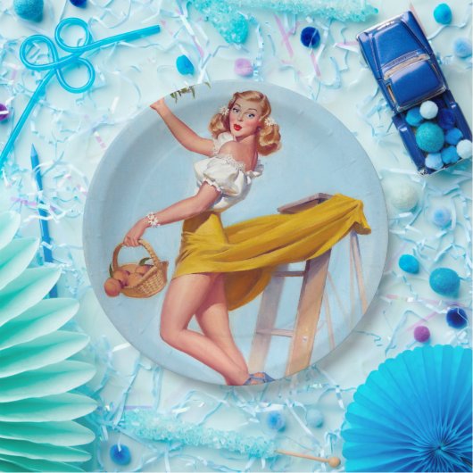 Perziken omhoog papieren bordje (Feest)