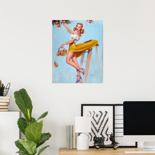 Perziken omhoog poster (Thuiskantoor)