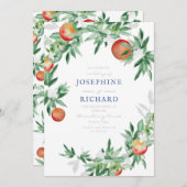 Perziken, ontwerp van de waterverf, voor bruiloft kaart (Voorkant / Achterkant)