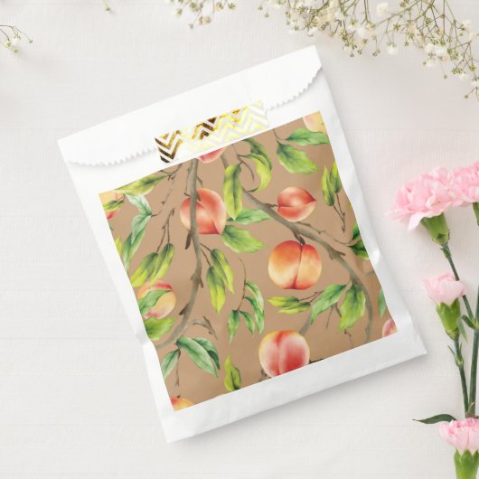 Perziken op de boom bedankzakje (Gezegeld)