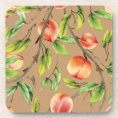Perziken op de boom bier onderzetter (Voorkant)
