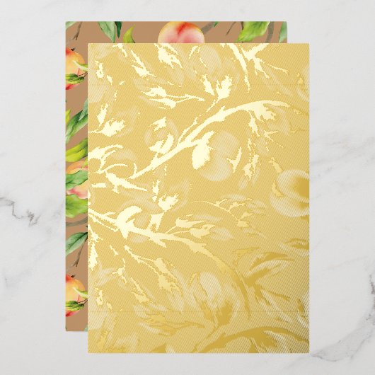 Perziken op de boom folie uitnodiging (Voorkant / Achterkant)
