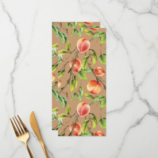 Perziken op de boom menu (Voorkant / Achterkant in situ)