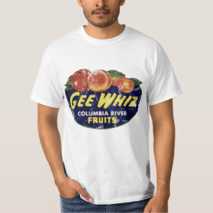  perziken op het etiket van fruit, Funny Gee Whiz T-shirt