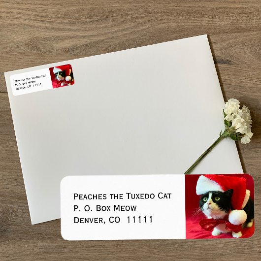 Perziken op kerstAdresetiketten met kerstmis van T Etiket