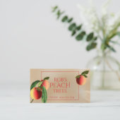 Perziken op  Kraft Background Visitekaartje (Staand voorkant)