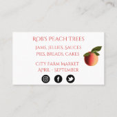 Perziken op  Kraft Background Visitekaartje (Achterkant)