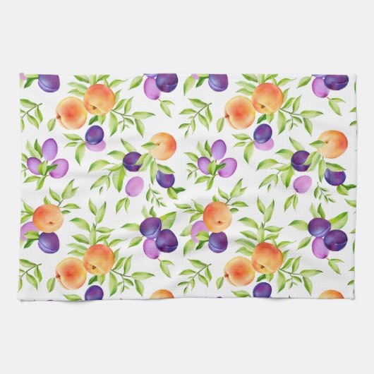 Perziken Pluimvee Paarse appelsap botanische kleur Theedoek (Horizontaal)