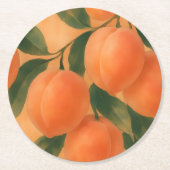 perziken ronde kartonnen onderzetter (Voorkant)