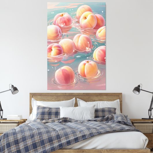 Perziken Uitgerekt Canvas Print (Insitu (Slaapkamer))