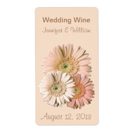 Perziketiket Linen Gerber Daisies Wedding Mini Win Etiket