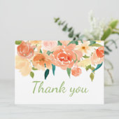 Perzikflessen | Baby shower Hartelijk dank Bedankkaart (Staand voorkant)