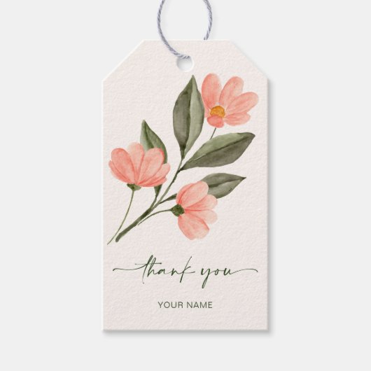 Perzikfloraal Cadeaulabel (Voorkant)