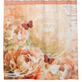 perzikfloraal douchegordijn (Voorkant)