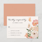 Perzikfloraal RSVP Kaartje (Voorkant / Achterkant)