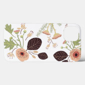 Perzikgroene gespoelde bloemen bladeren Case-Mate iPhone case (Achterkant (horizontaal))