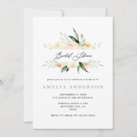 Perzikgroene waterverf florale vrijgezellenfeest