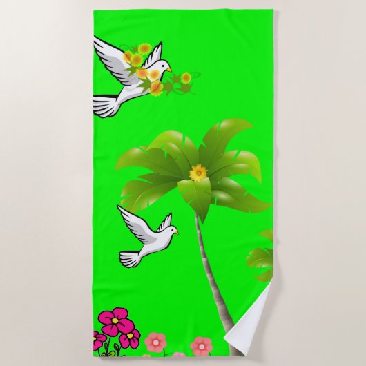 Perzikhanddoeken palmboom strandlaken (Voorkant)