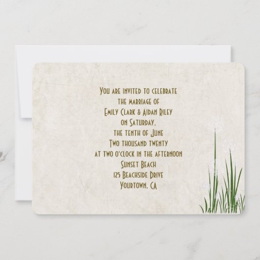 Perzikharten in zand voor bruiloft kaart (Achterkant)