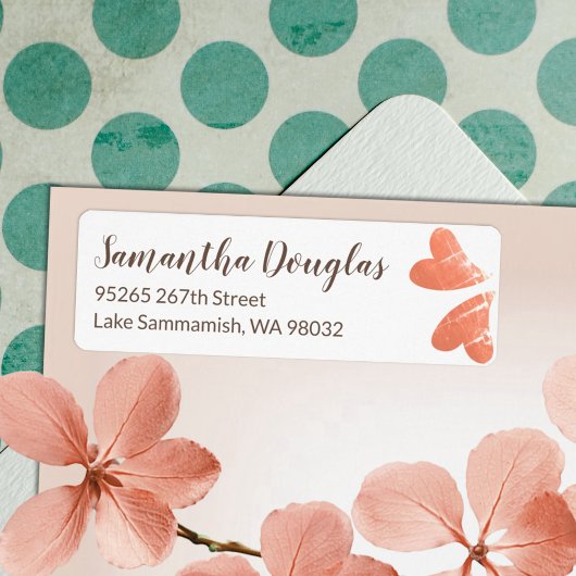 Perzikhoorn Terug Adres Label vel