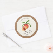 Perzikjam, pot met Kraft papieren rand Ronde Sticker (Envelop)