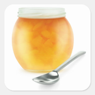 Perzikjam Vierkante Sticker