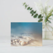 Perzikkapjes en pareljuwelen Elegant Save the Date Aankondigingskaart (Staand voorkant)