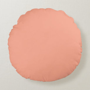 Perzikkleur, stevige kleur, rond kussen