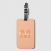 Perzikkleur van 2024 met de naam van het douanemon bagagelabel (Voorkant (verticaal))