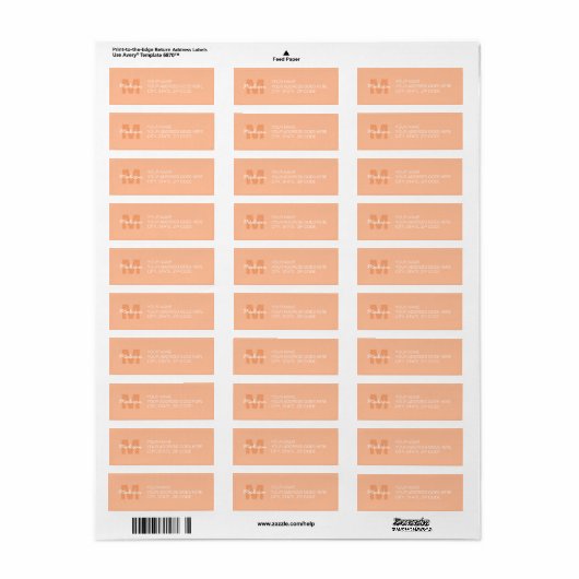 Perzikkleur van 2024 met de naam van het douanemon etiket (Full Sheet)