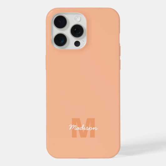 Perzikkleur van 2024 met de naam van het douanemon iPhone hoesje (Achterkant)