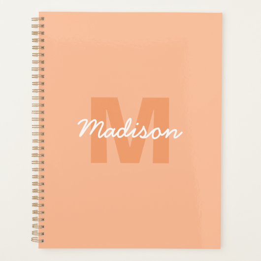 Perzikkleur van 2024 met de naam van het douanemon planner (Voorkant)