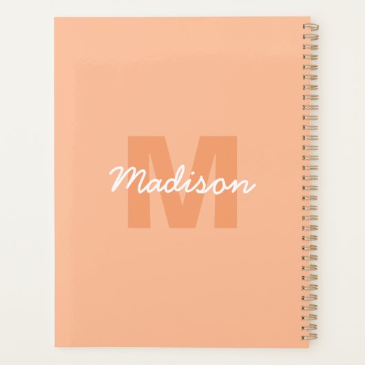 Perzikkleur van 2024 met de naam van het douanemon planner (Achterkant)