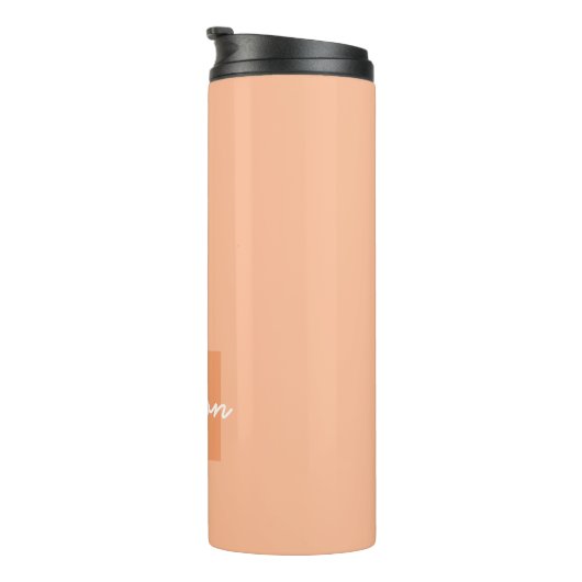 Perzikkleur van 2024 met de naam van het douanemon thermosbeker (Geroteerd rechts)